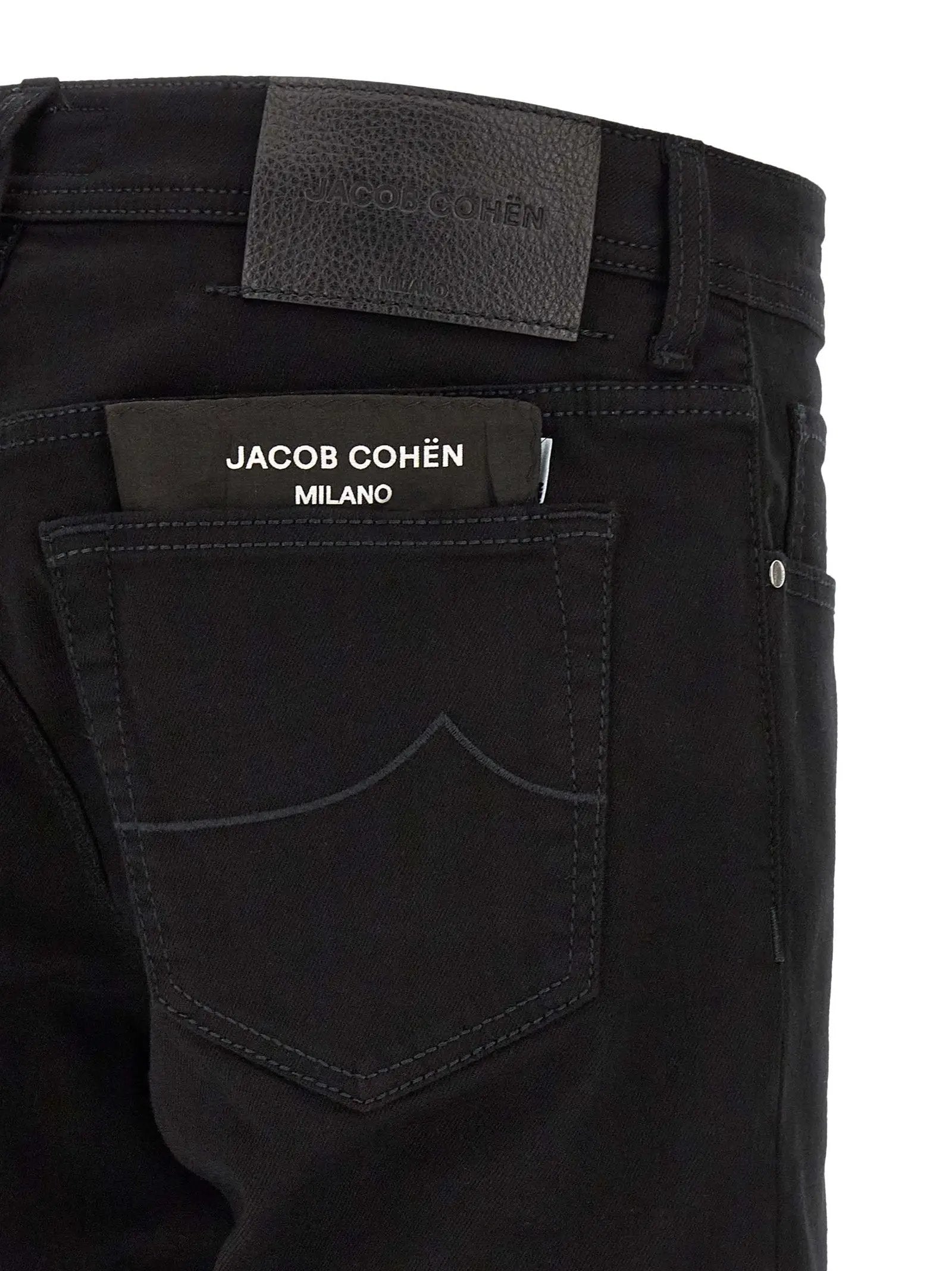 Jacob Cohen Black Cotton Straight-Leg Jeans