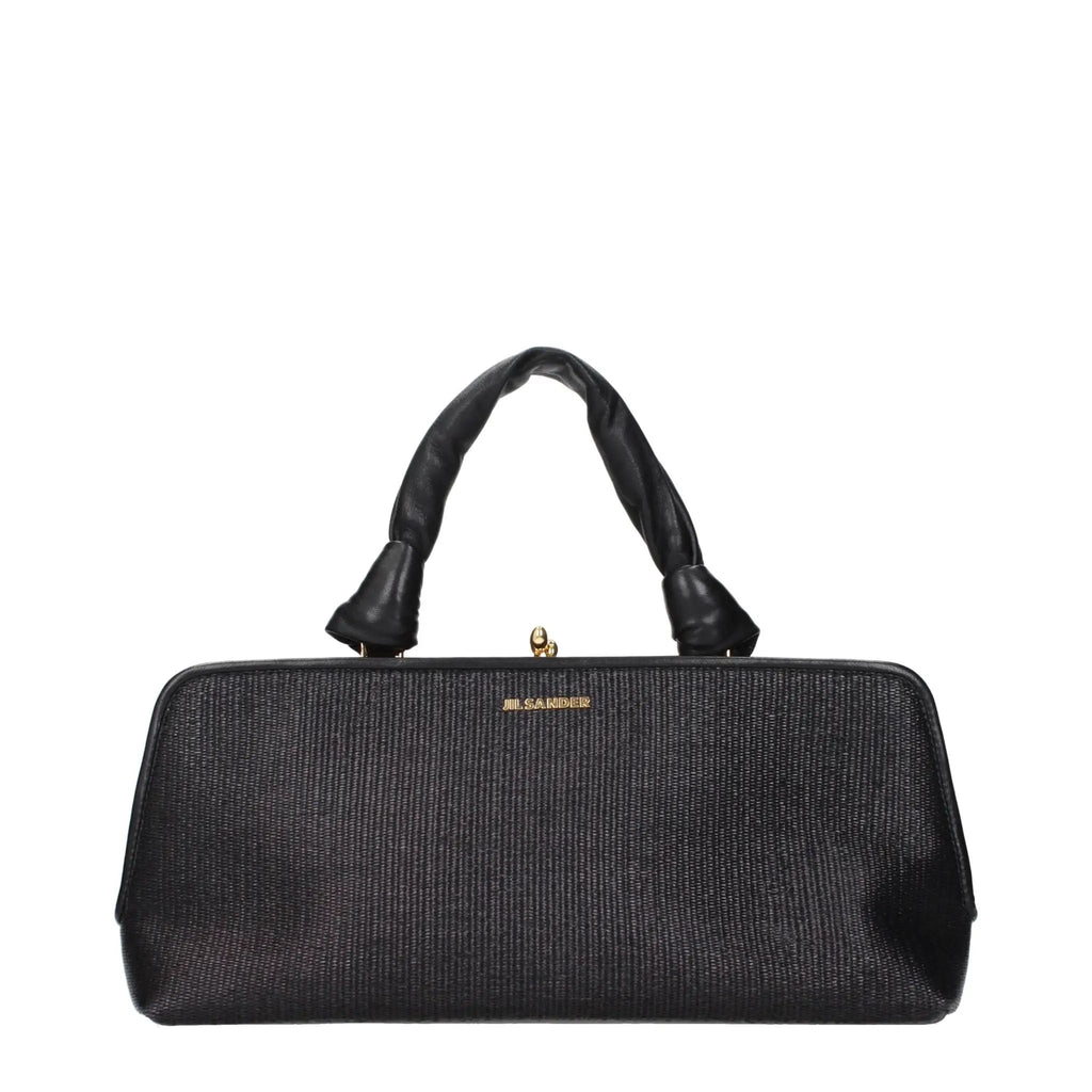 Jil Sander Black Raffia Handbag