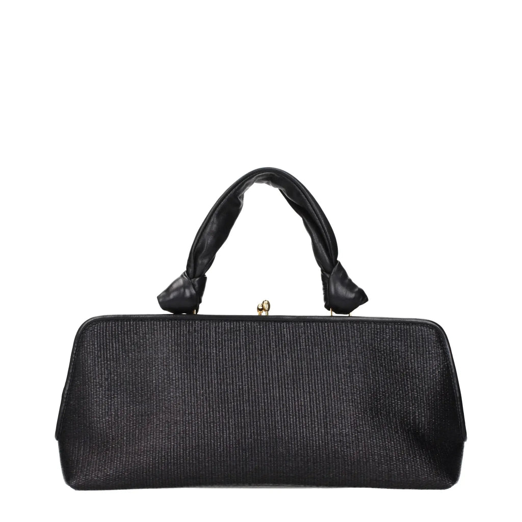 Jil Sander Black Raffia Handbag