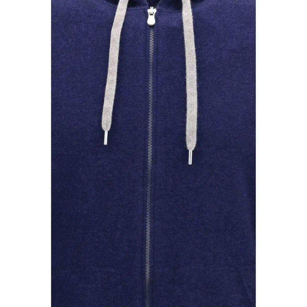 Brunello Cucinelli Blue Cashmere Sweatshirt
