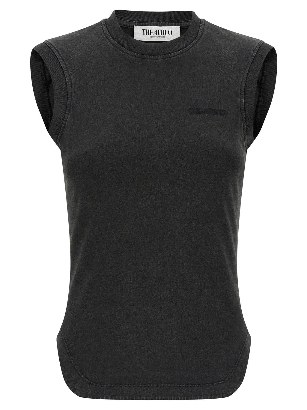 The Attico Black Cotton Sleeveles T-Shirt