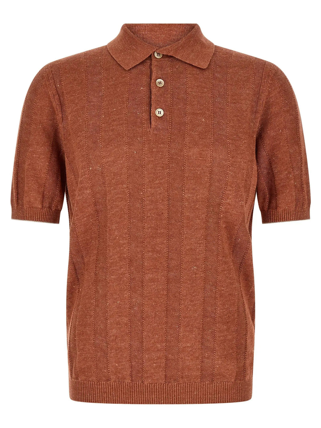 Brunello Cucinelli Orange Linen Polo Shirt