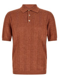 Brunello Cucinelli Orange Linen Polo Shirt