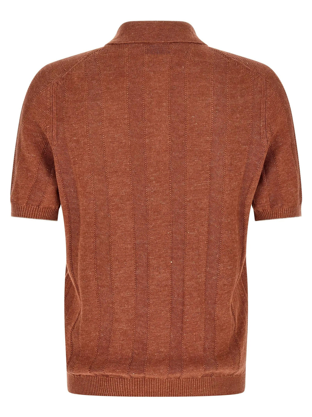 Brunello Cucinelli Orange Linen Polo Shirt
