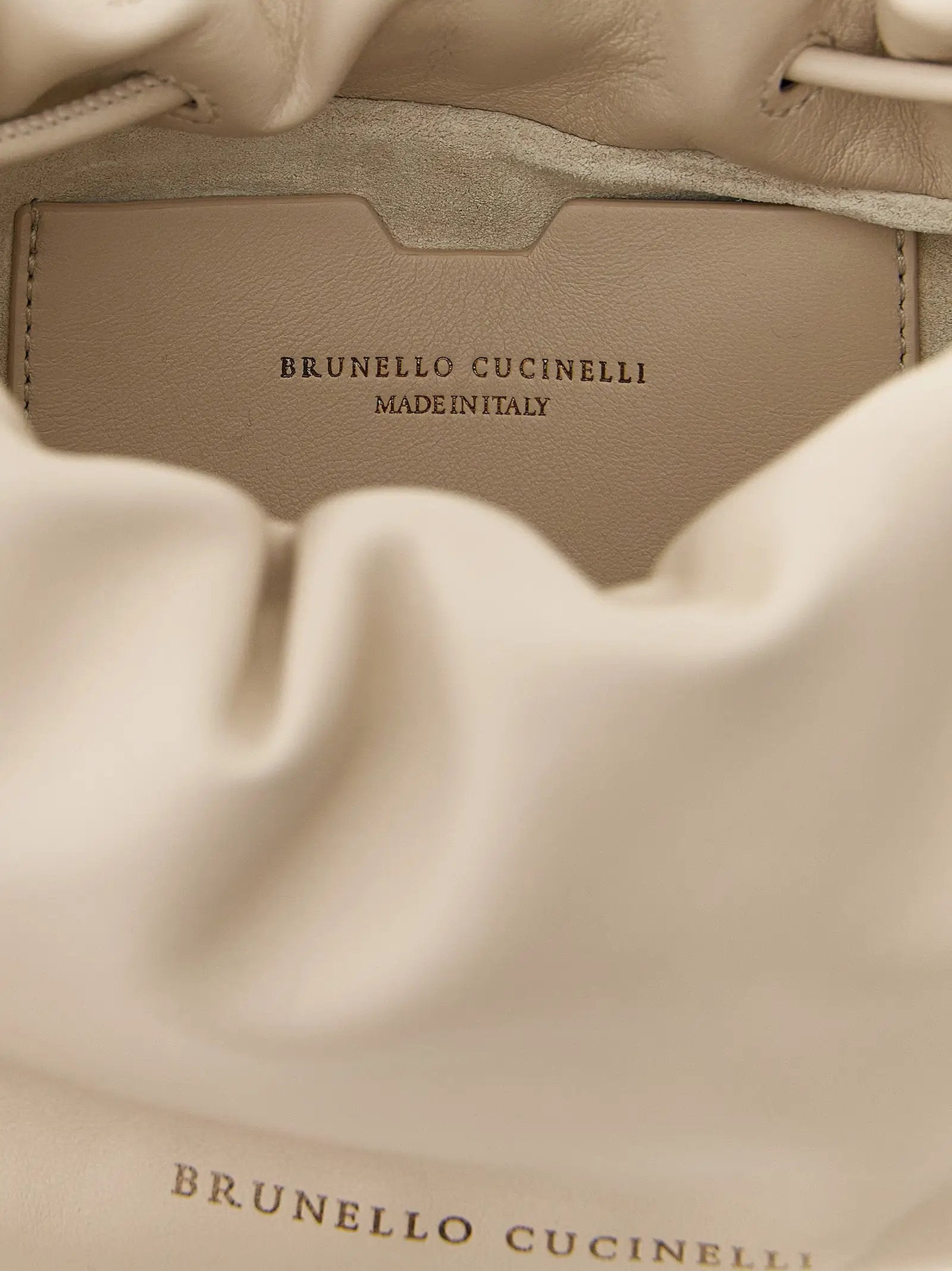 Brunello Cucinelli White Lamb Leather Crossbody Bag
