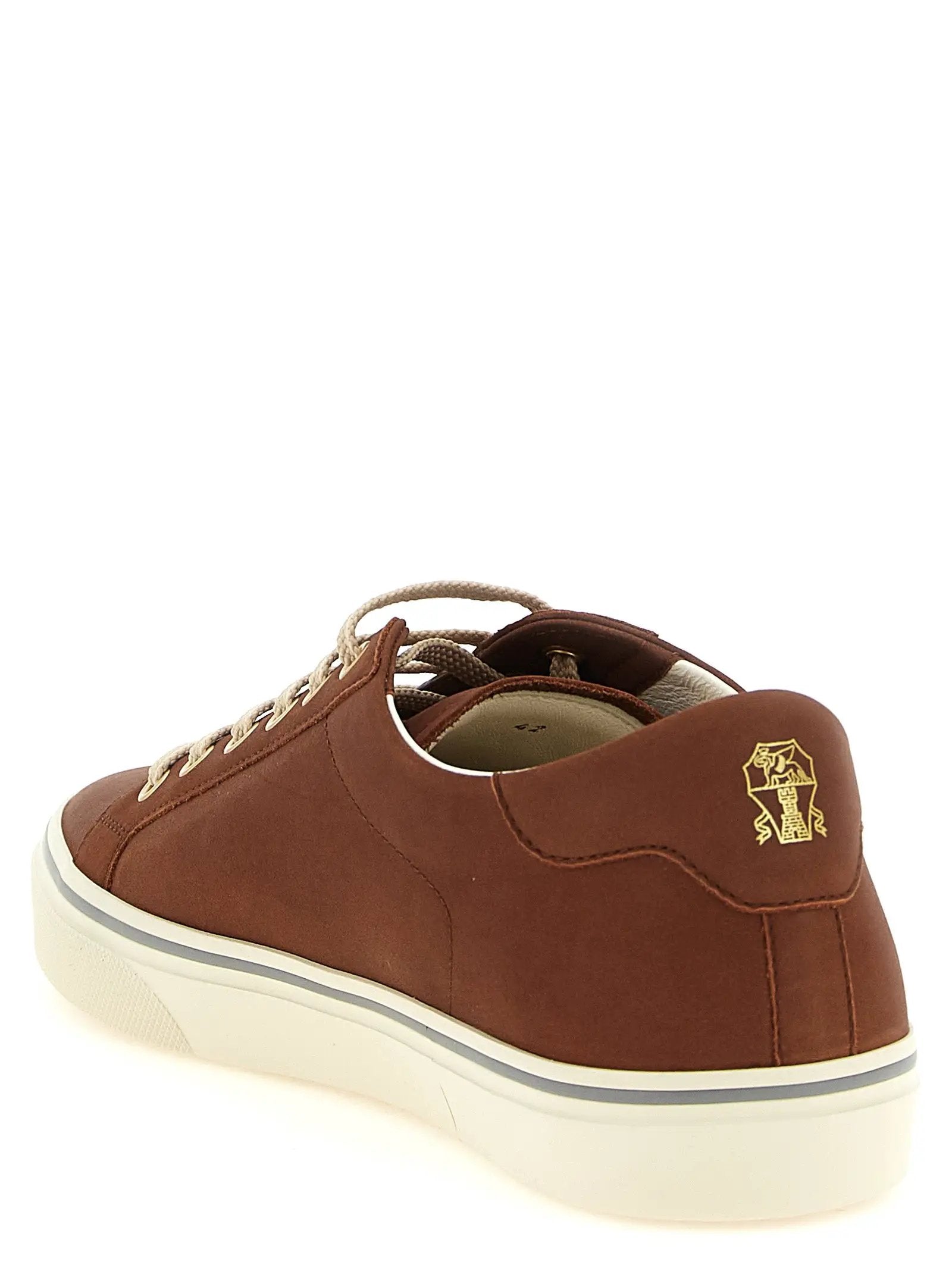 Brunello Cucinelli Brown Calfskin Low Top Sneakers
