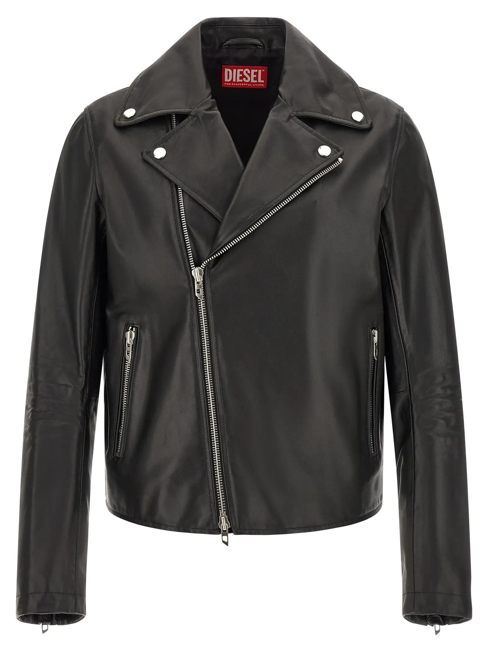 Diesel Black Cowhide Leather Jacket