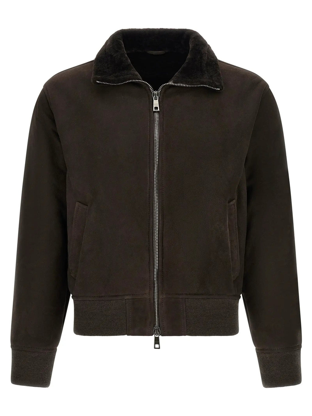GIORGIO BRATO Brown Lamb Leather Leather Jacket