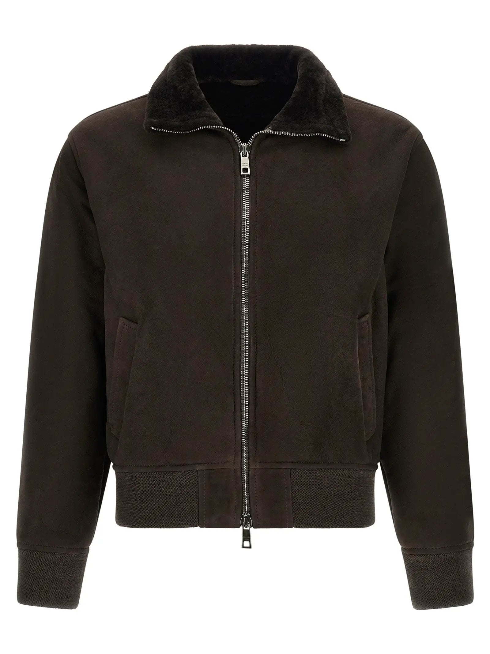 GIORGIO BRATO Brown Lamb Leather Leather Jacket