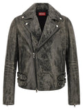 Diesel Gray Cowhide Leather Jacket