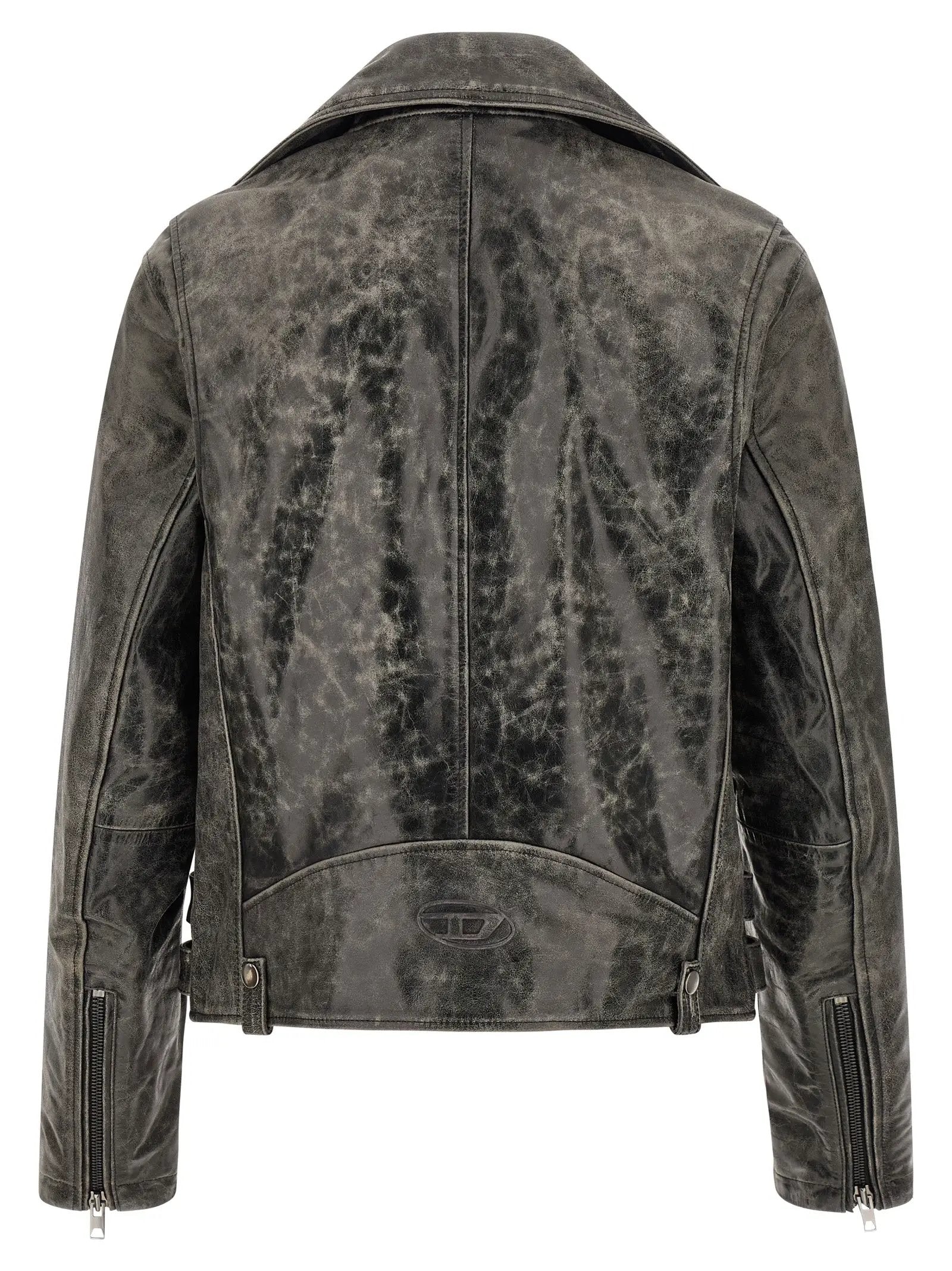 Diesel Gray Cowhide Leather Jacket