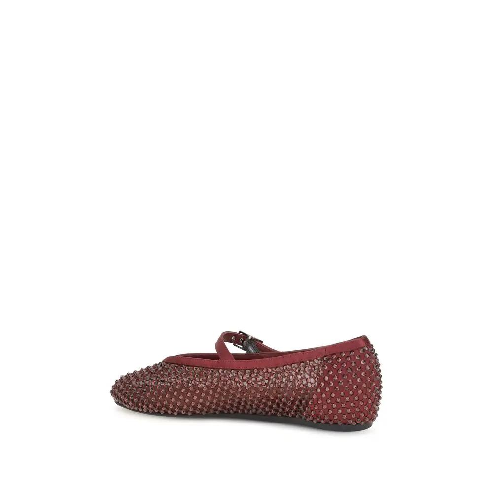 LE SILLA LE SILLA Bordeaux Calf Leather Bos Taurus Ballet Flats