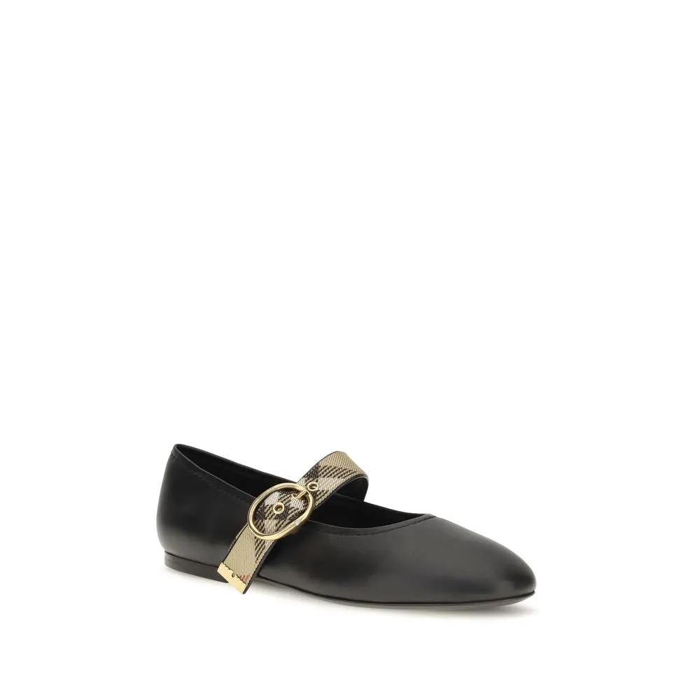 Burberry Burberry Black Calf Leather Bos Taurus Ballet Flats