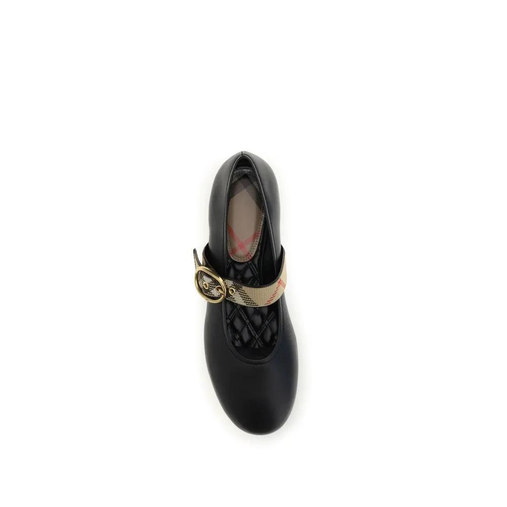 Burberry Burberry Black Calf Leather Bos Taurus Ballet Flats