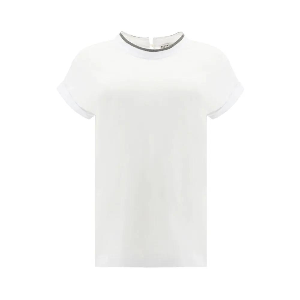 Brunello Cucinelli Brunello Cucinelli White Elastane T-Shirt