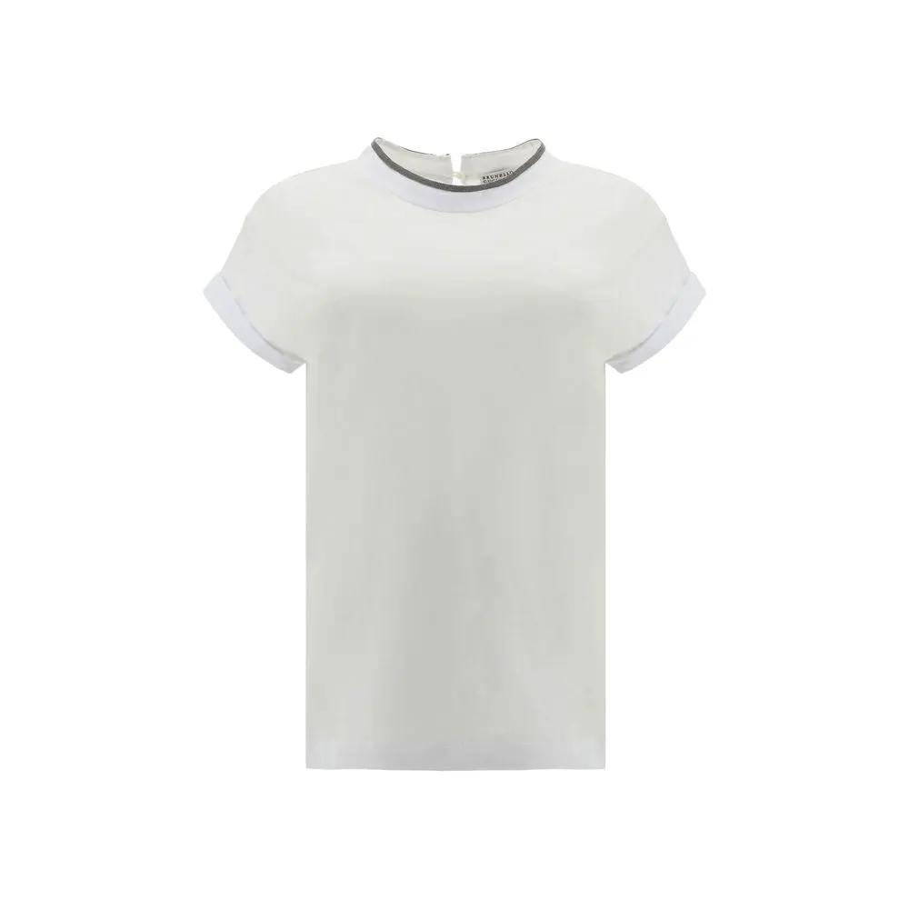 Brunello Cucinelli Brunello Cucinelli White Elastane T-Shirt