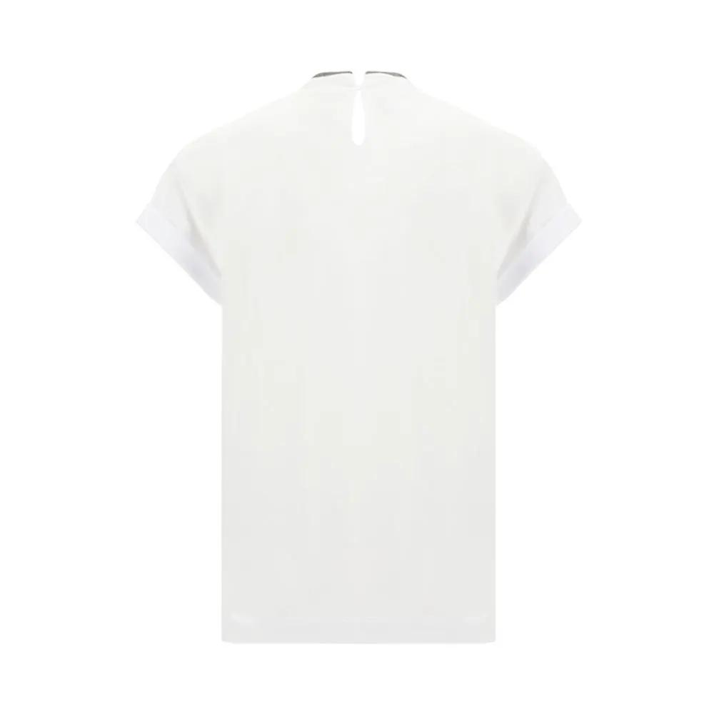 Brunello Cucinelli Brunello Cucinelli White Elastane T-Shirt
