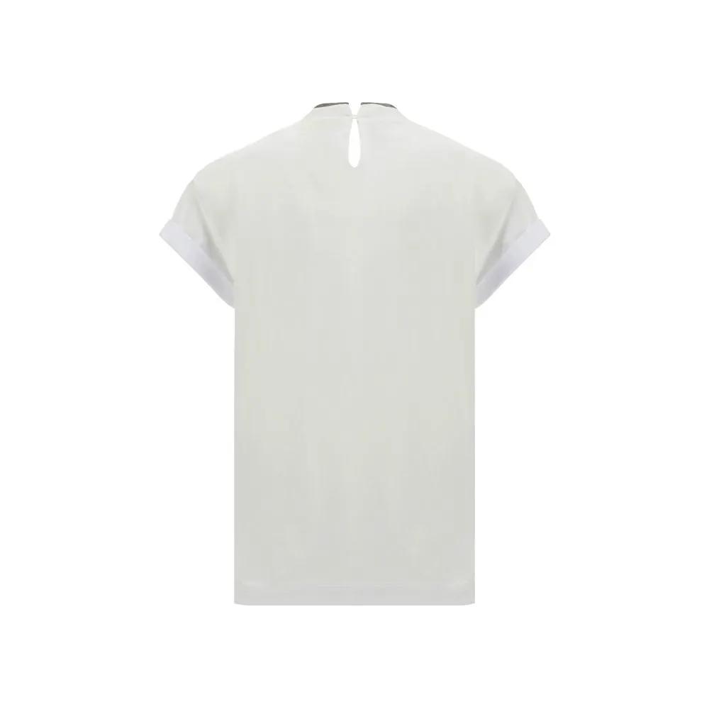 Brunello Cucinelli Brunello Cucinelli White Elastane T-Shirt