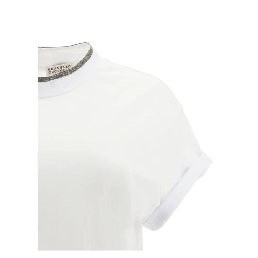 Brunello Cucinelli Brunello Cucinelli White Elastane T-Shirt