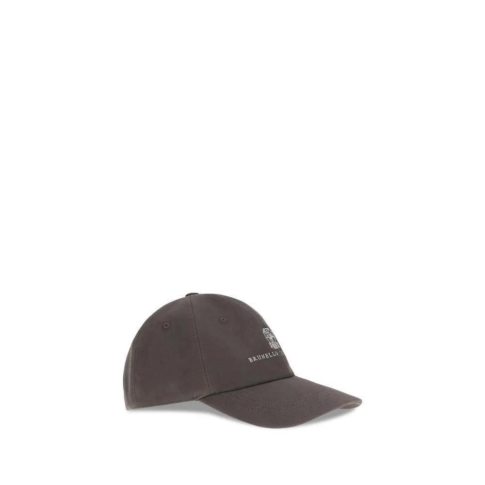 Brunello Cucinelli Brunello Cucinelli Brown Cotton Cap (Baseball Hat)