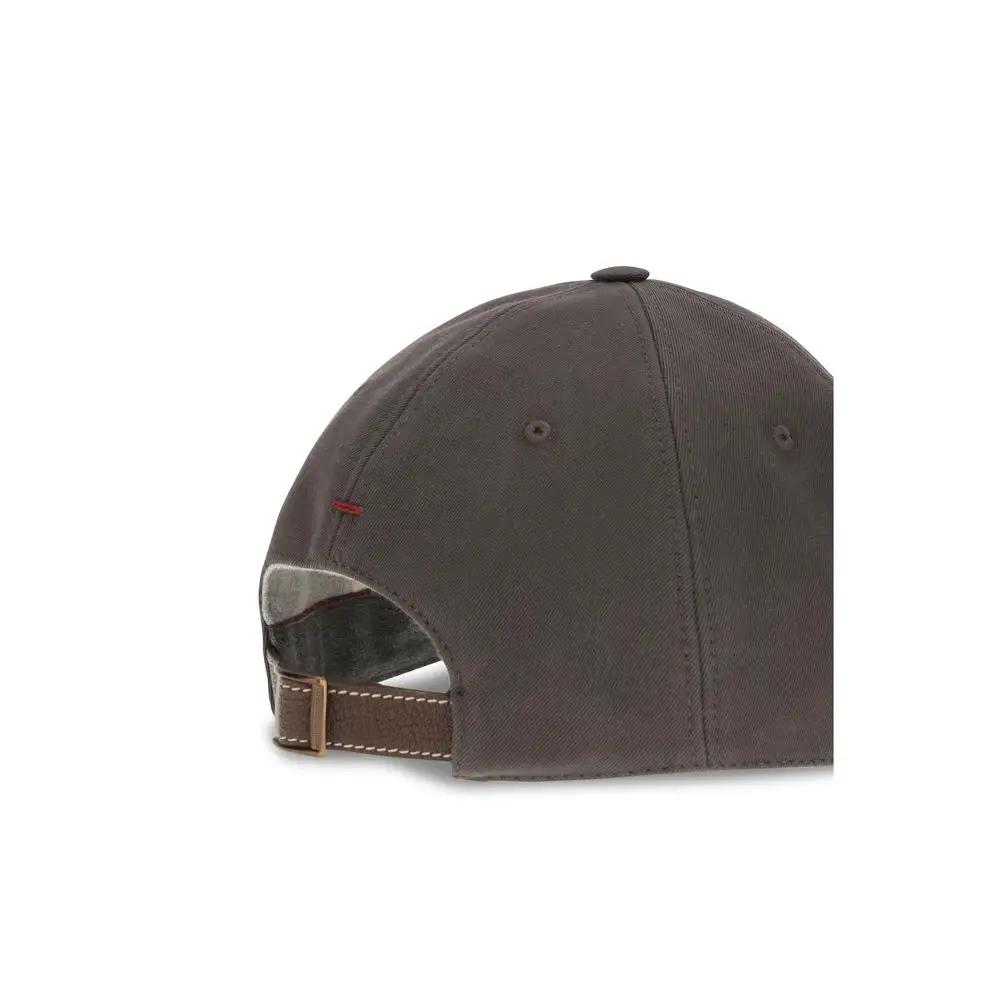 Brunello Cucinelli Brunello Cucinelli Brown Cotton Cap (Baseball Hat)
