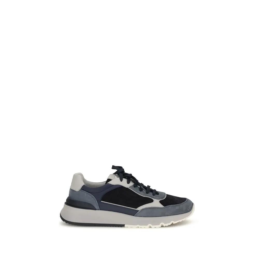 Brunello Cucinelli Brunello Cucinelli Blue Calf Leather Bos Taurus Athletic Sneakers