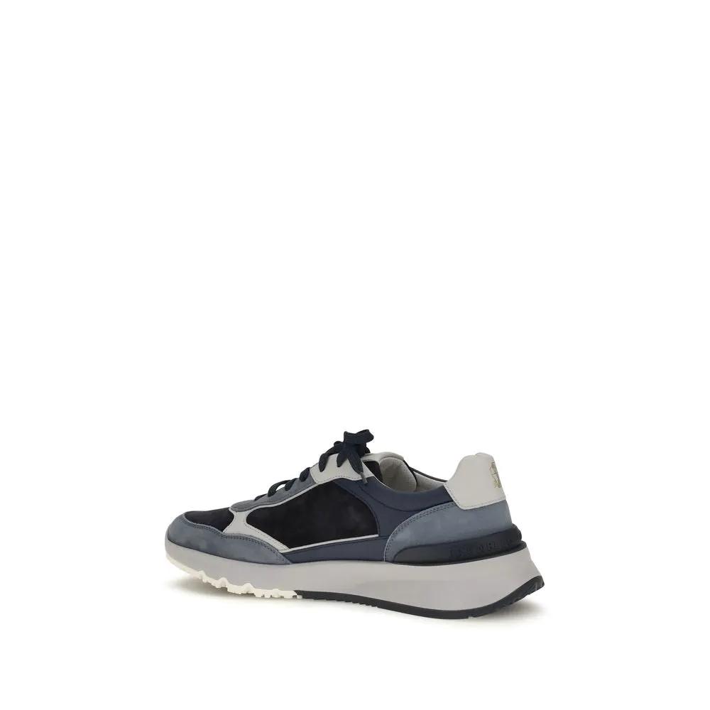 Brunello Cucinelli Brunello Cucinelli Blue Calf Leather Bos Taurus Athletic Sneakers