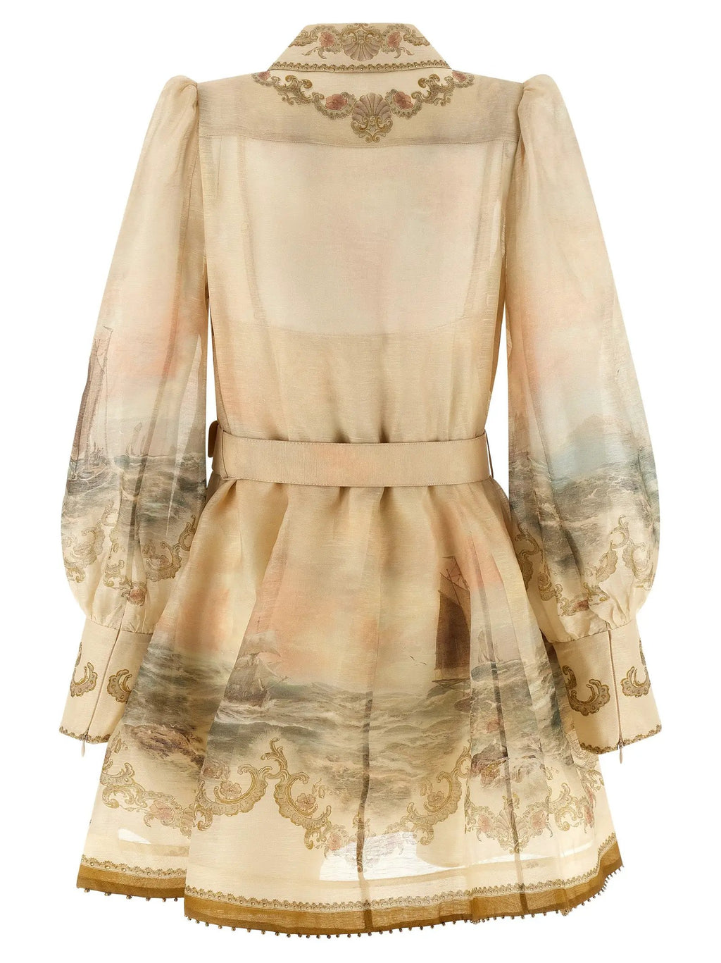 Zimmermann Beige Linen Short Dress
