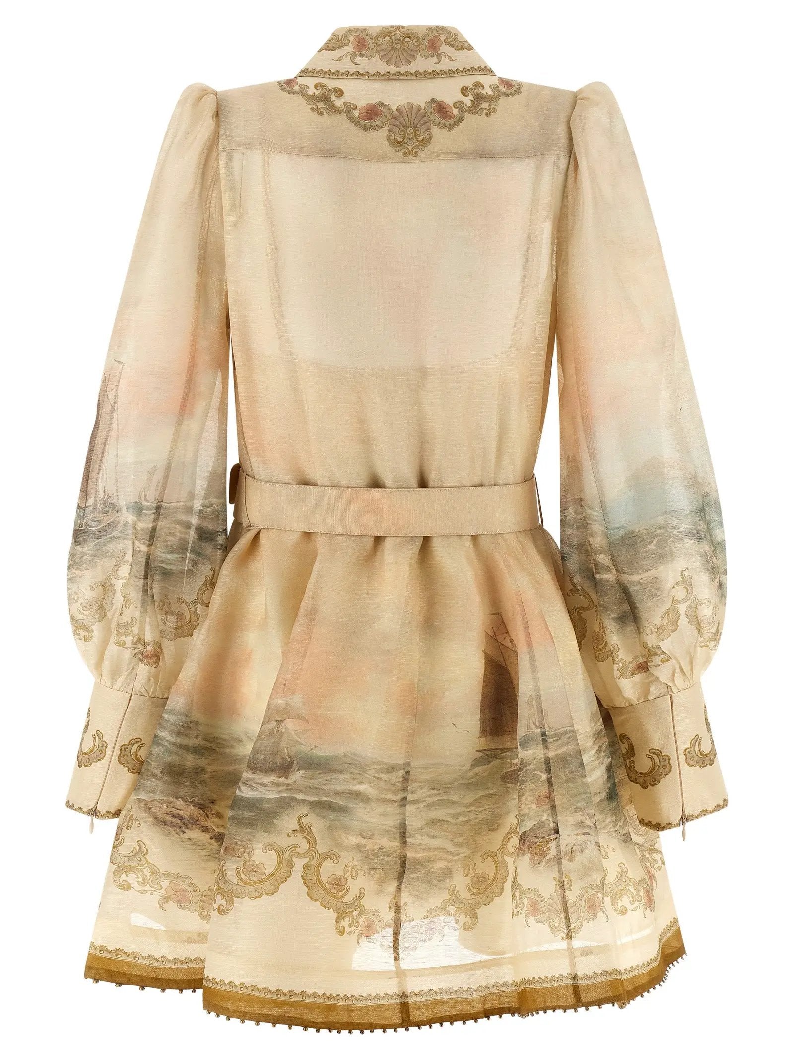 Zimmermann Beige Linen Short Dress