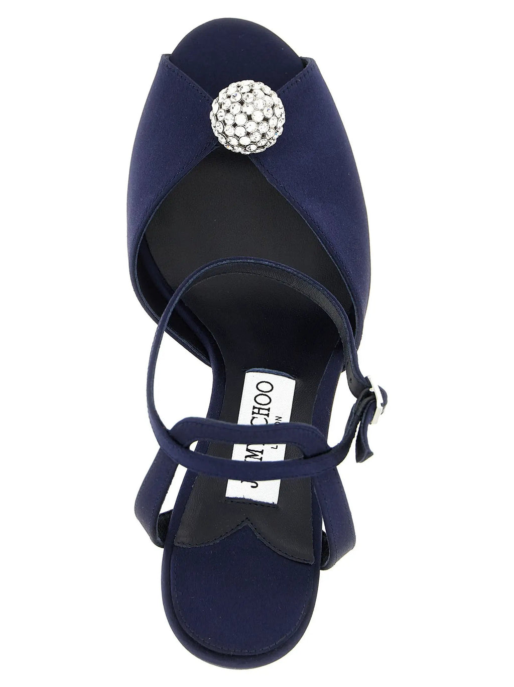 Jimmy Choo Blue Tencel Stiletto Heel Sandals
