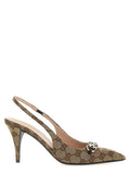 Gucci Beige Polyester High Heel Pumps