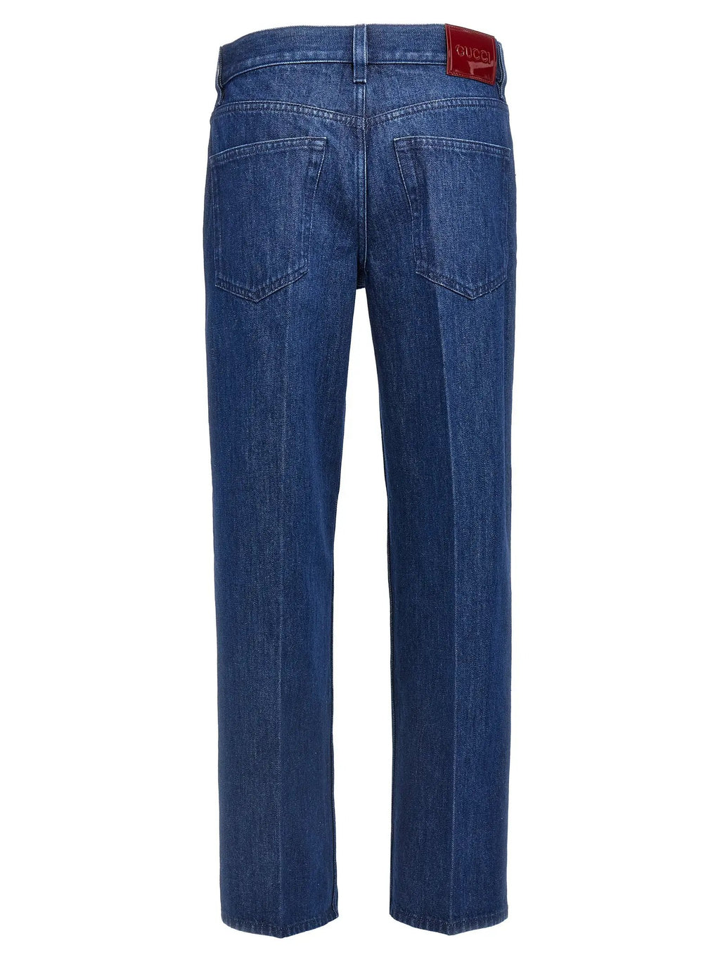 Jeans droits en coton bleu Gucci