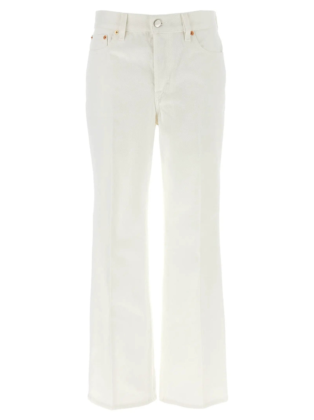 Gucci White Cotton Cropped Jeans