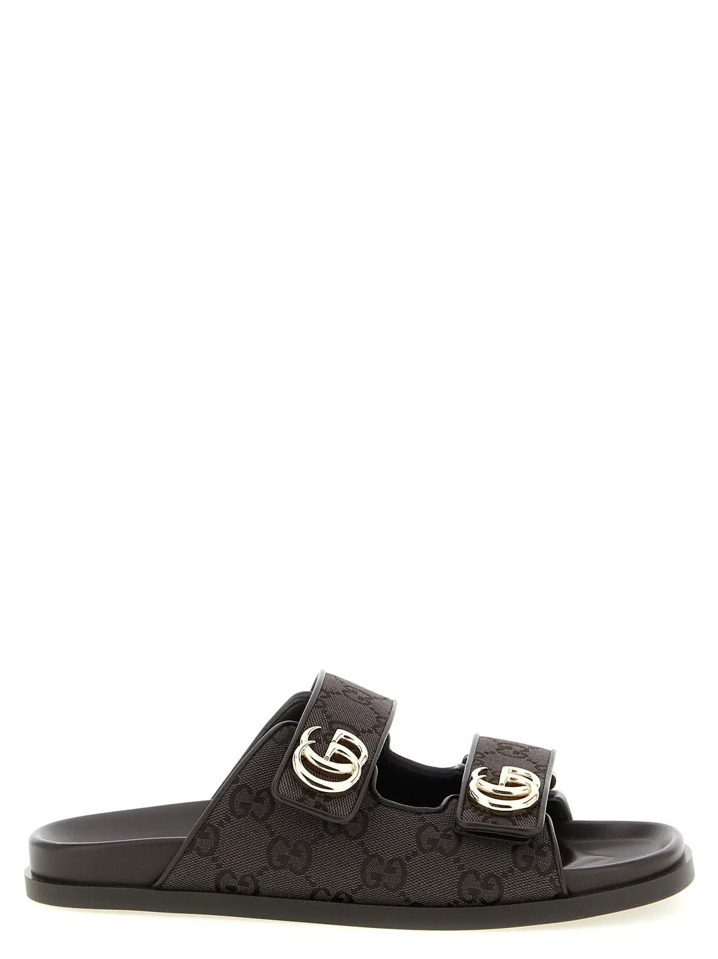Gucci Brown Cotton Slides