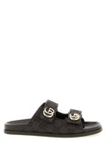 Gucci Brown Cotton Slides