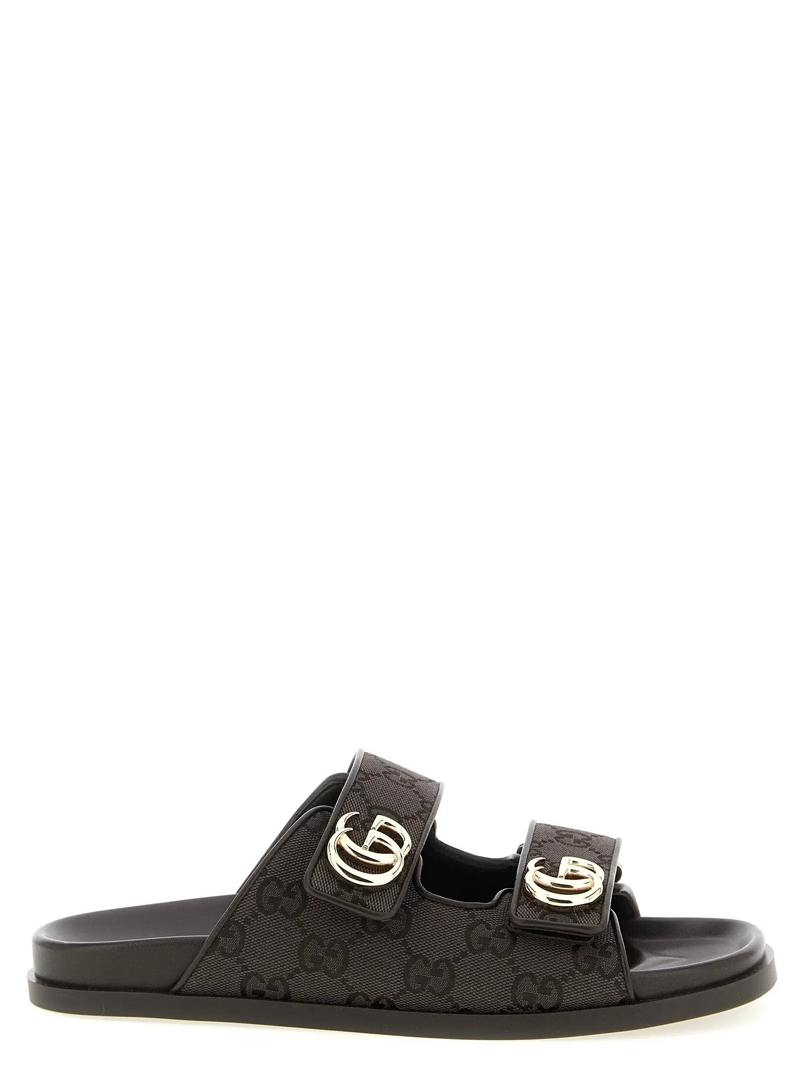 Gucci Brown Cotton Slides