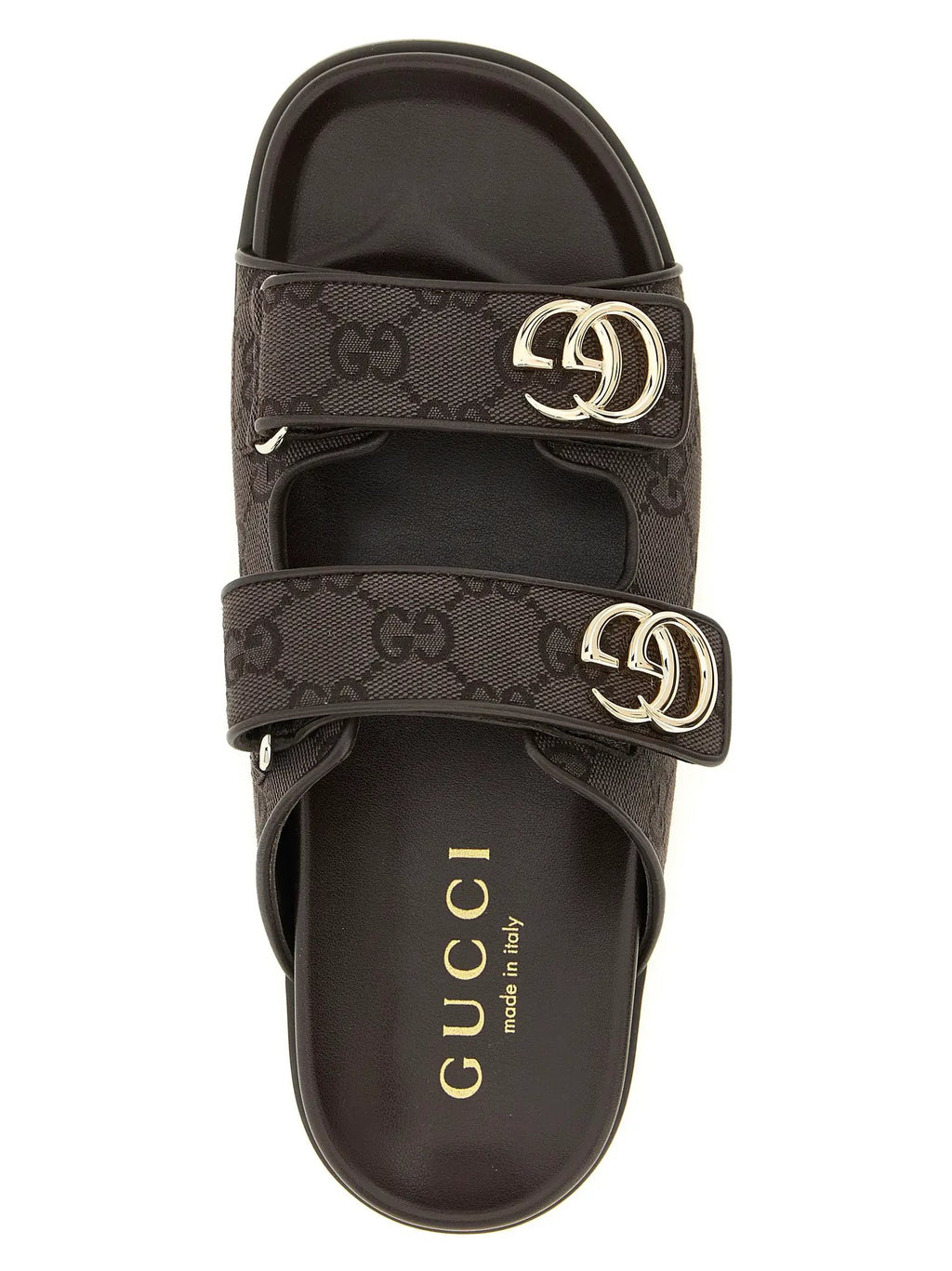 Gucci Brown Cotton Slides