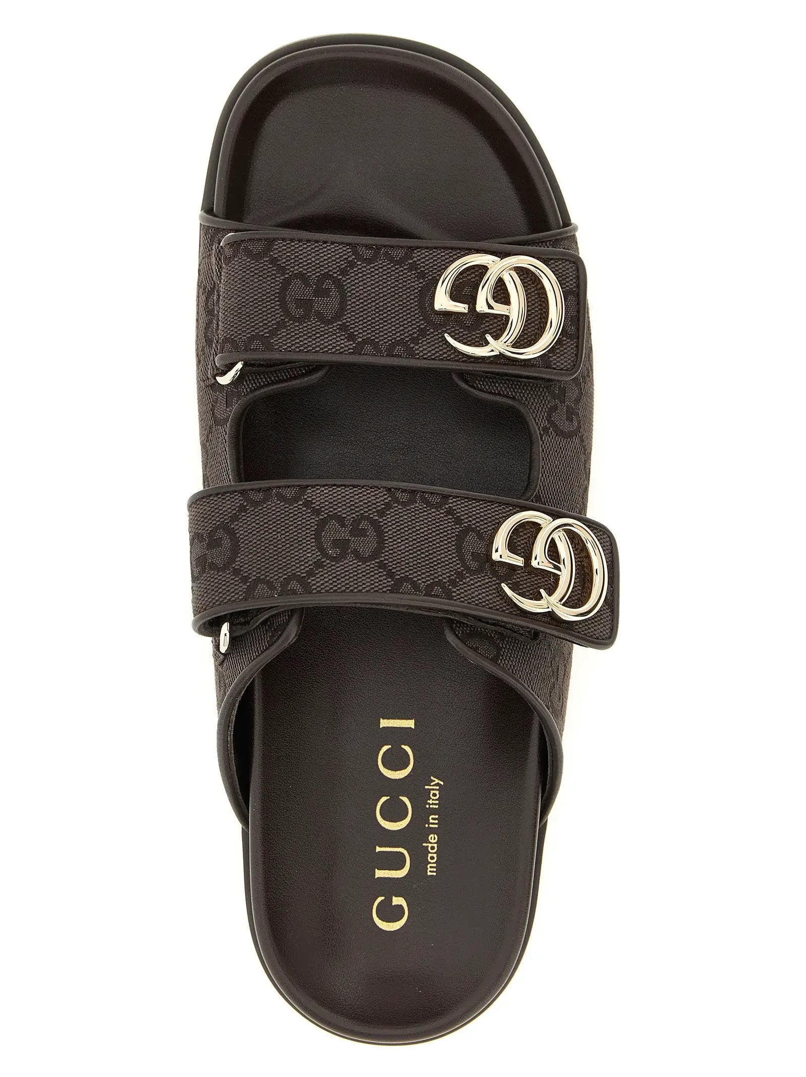 Gucci Brown Cotton Slides