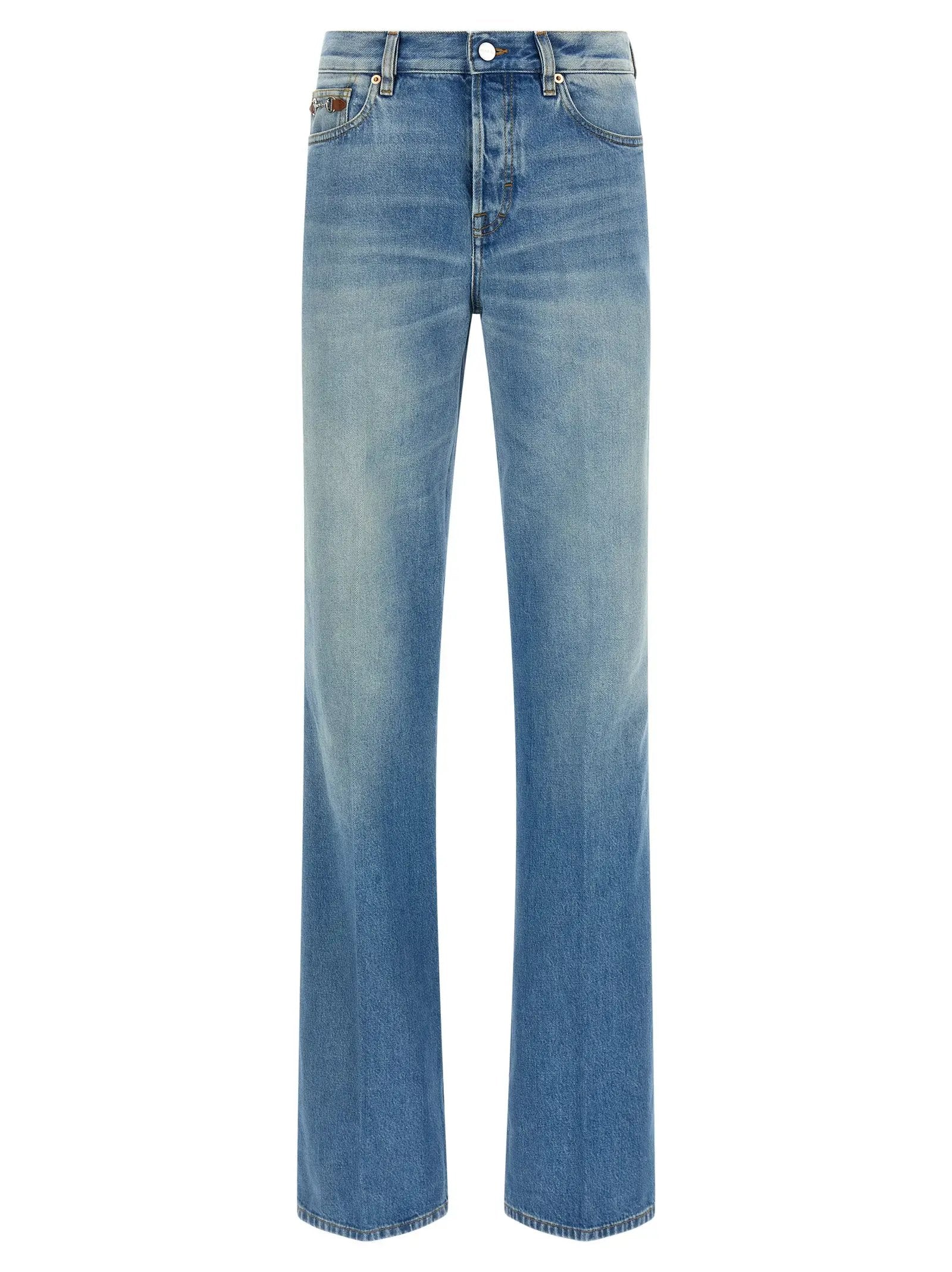 Jean évasé en coton bleu Gucci