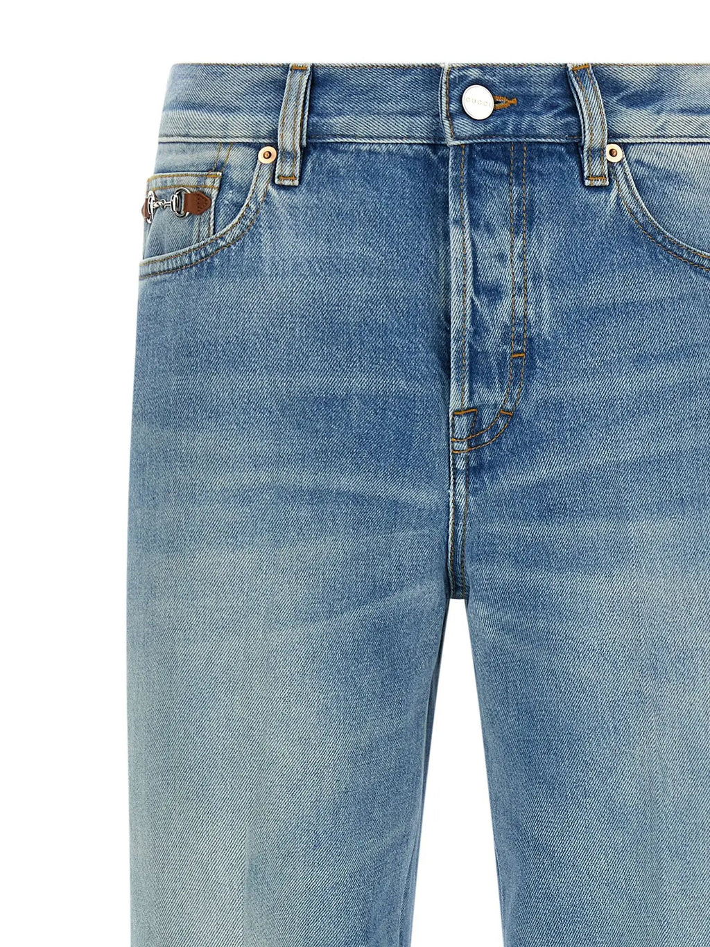 Jean évasé en coton bleu Gucci