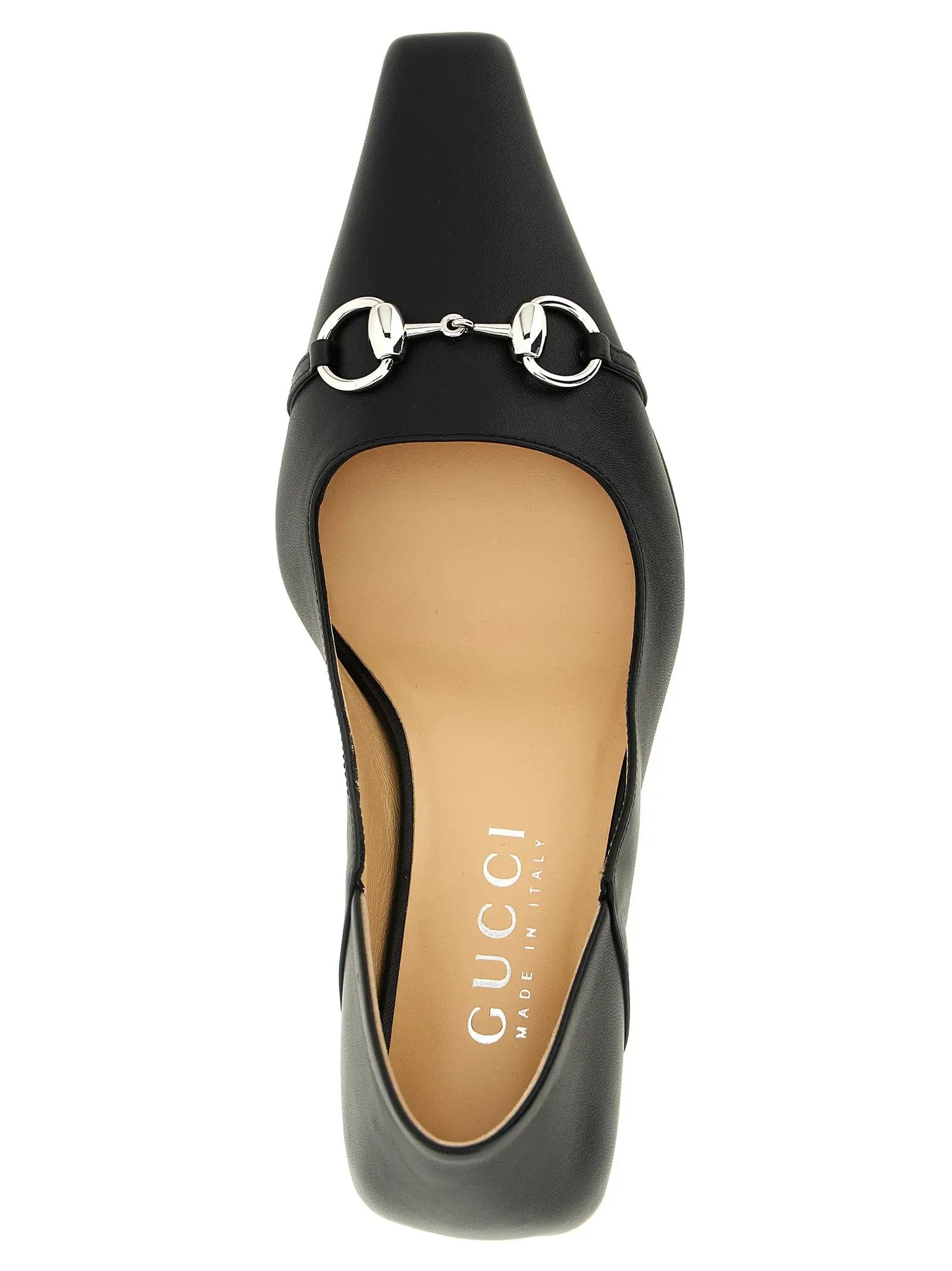 Gucci Black Lamb Leather Mid Heel Pumps