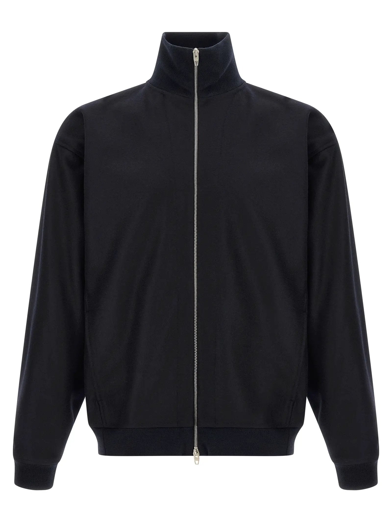 Jil Sander Blue Wool Full-Length Jacket