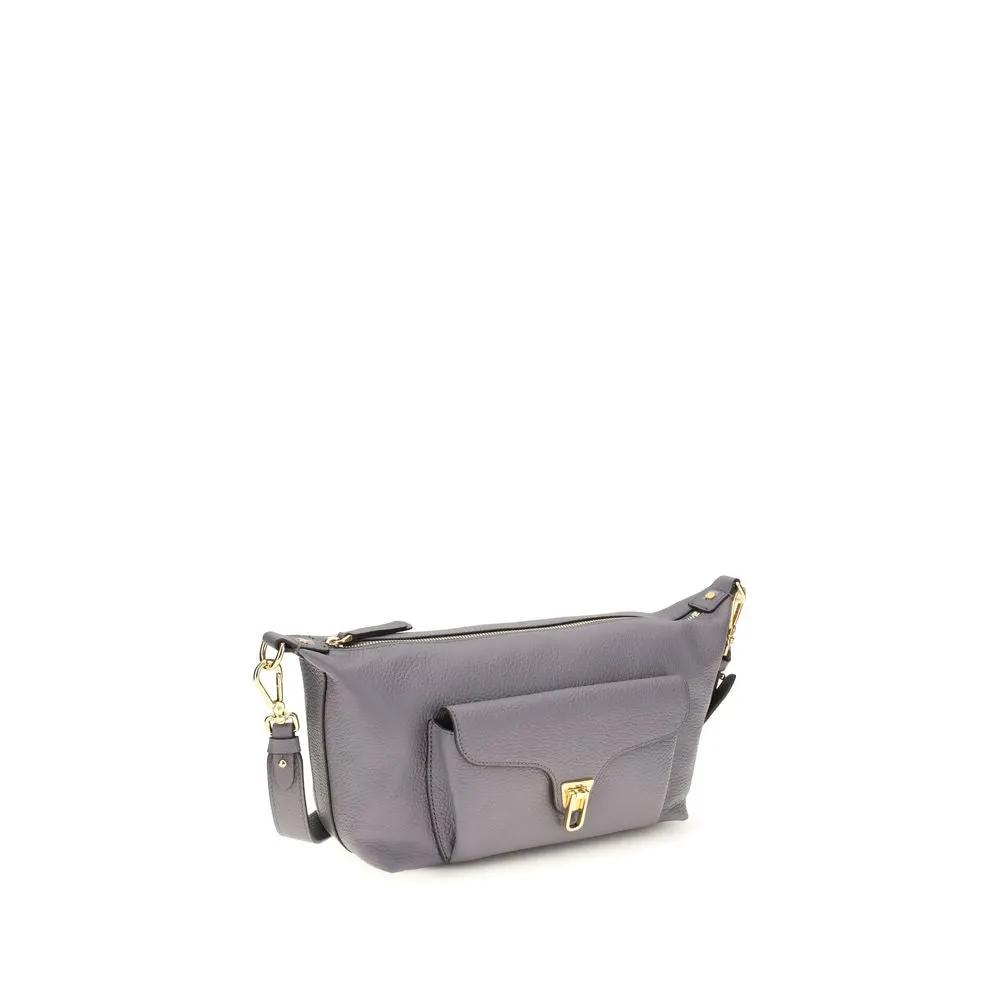 Coccinelle Gray Calf Leather Bos Taurus Shoulder Bag