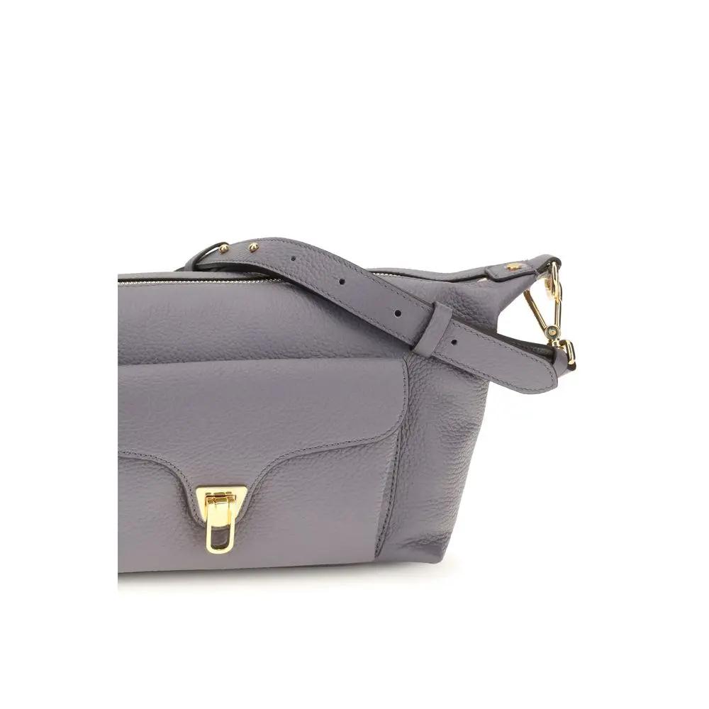 Coccinelle Gray Calf Leather Bos Taurus Shoulder Bag