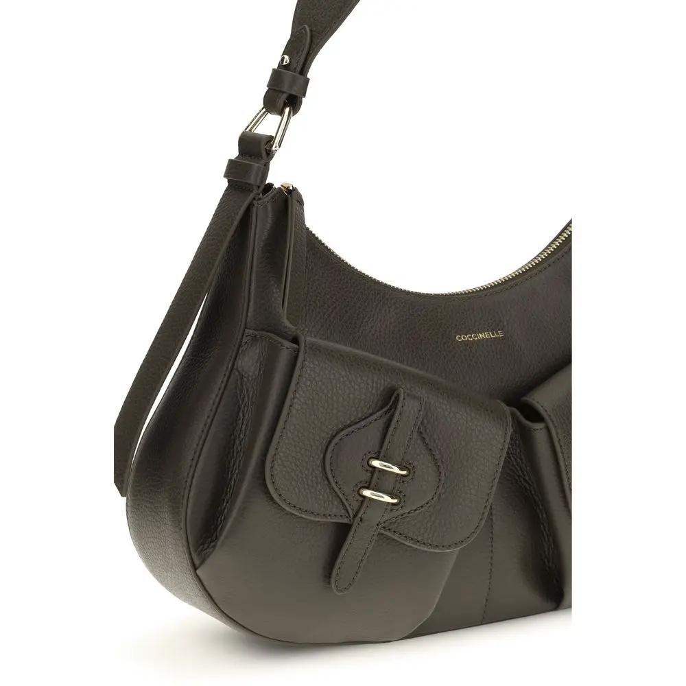 Coccinelle Brown Calf Leather Bos Taurus Shoulder Bag