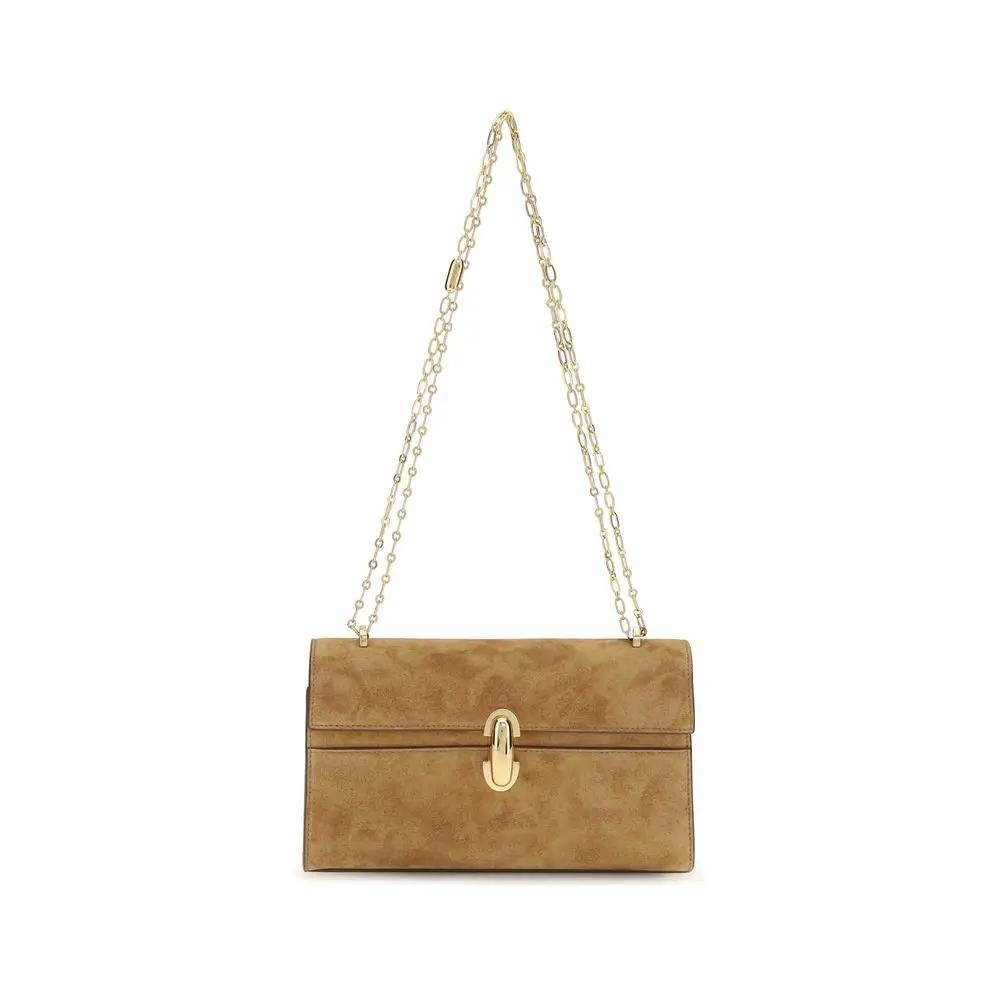 Savette Beige Calf Leather Bos Taurus Clutch Bag