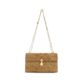 Savette Beige Calf Leather Bos Taurus Clutch Bag