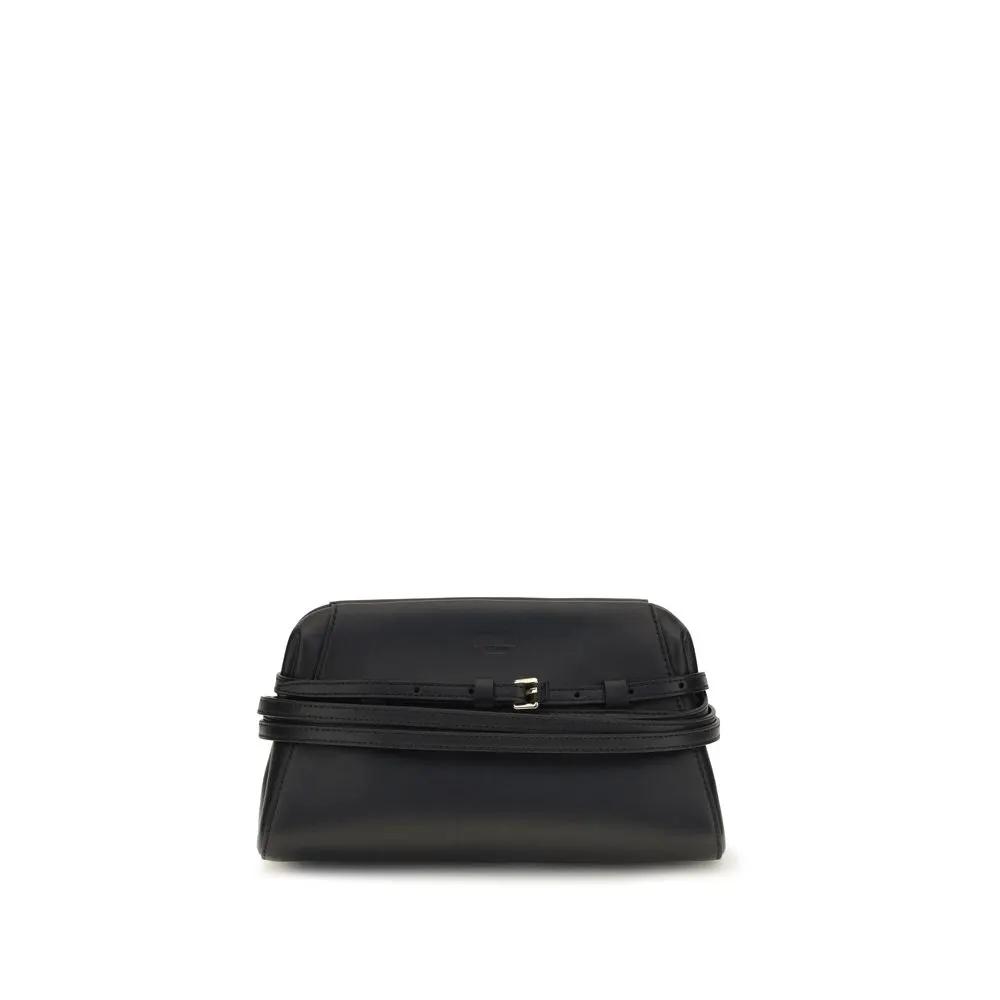 Moschino Black Goatskin Clutch Bag