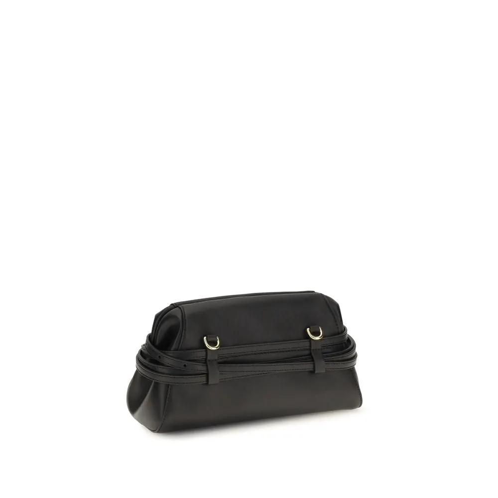 Moschino Black Goatskin Clutch Bag