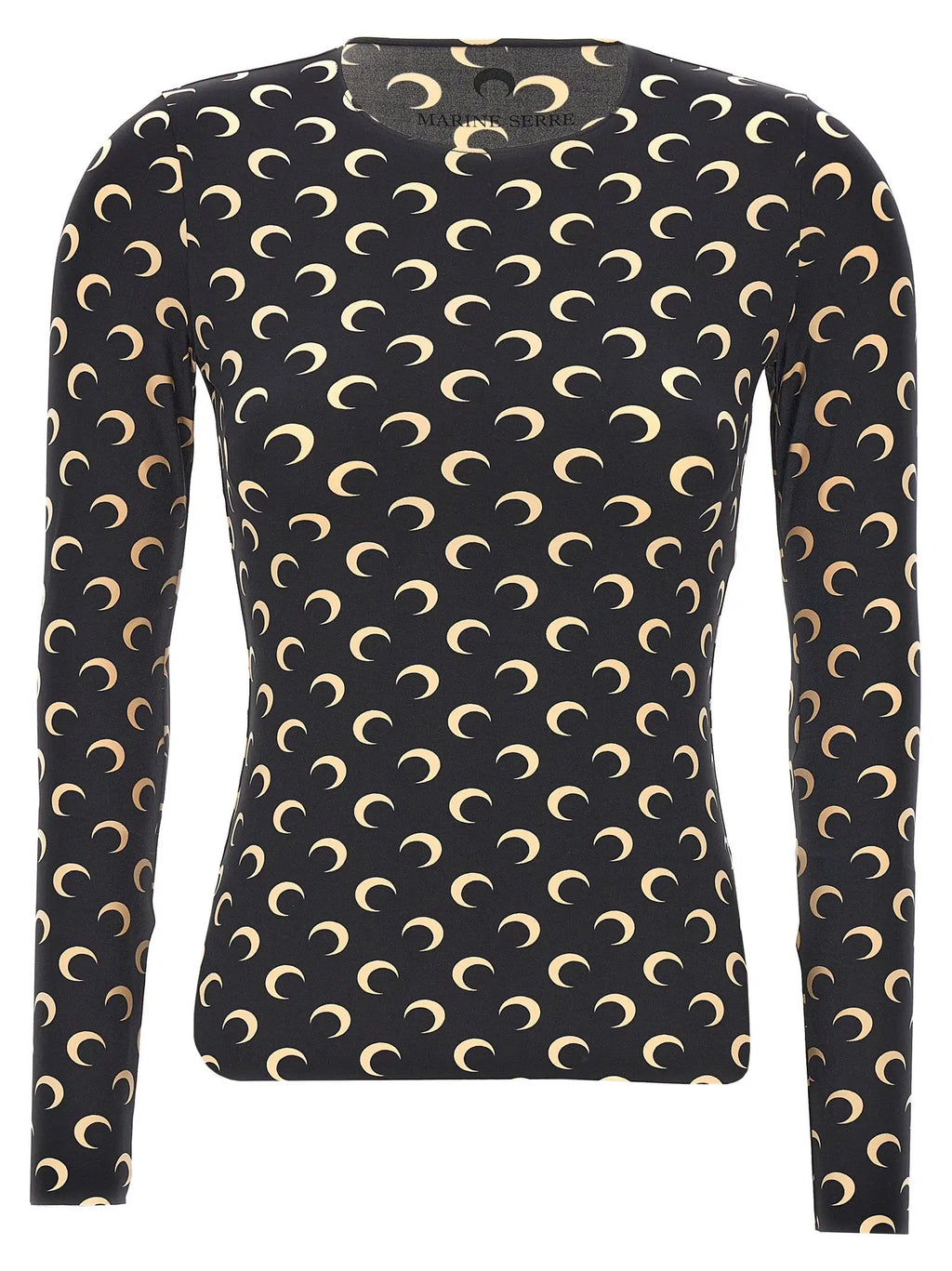 Marine Serre Black Polyamide Long Sleeve T-Shirt